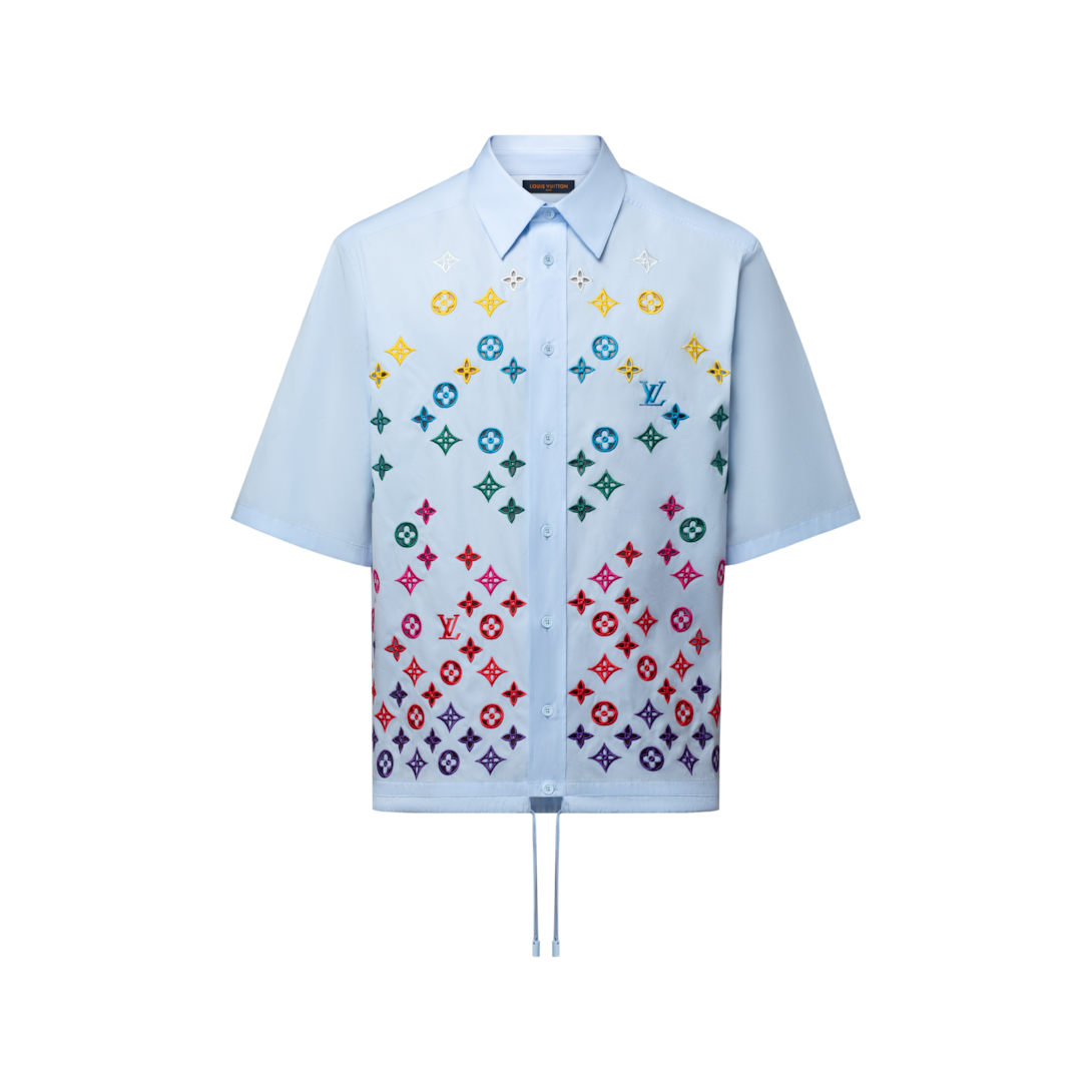 Monogram Flowers Embroidered Short-Sleeved Shirt - Ready-to-Wear